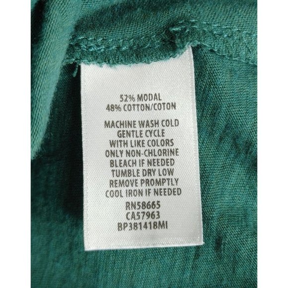 BP Green 1/2 Sleeve Front Knot Tie Scoop Neck Top Size L - Picture 4 of 4